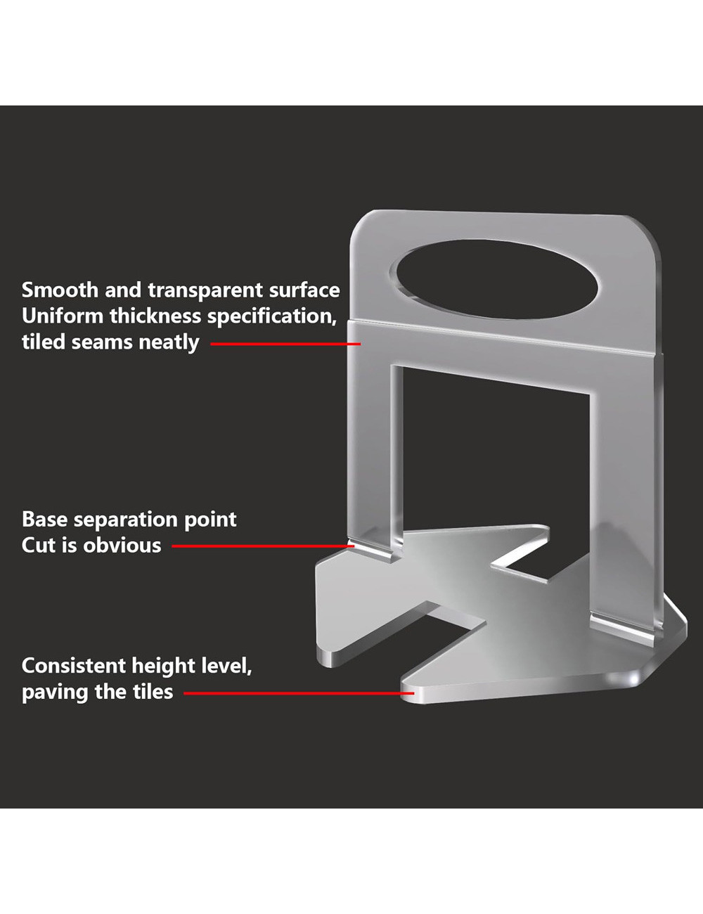 TILE LEVELING SYSTEM CLIPS 1.5MM 100PCS/BAG