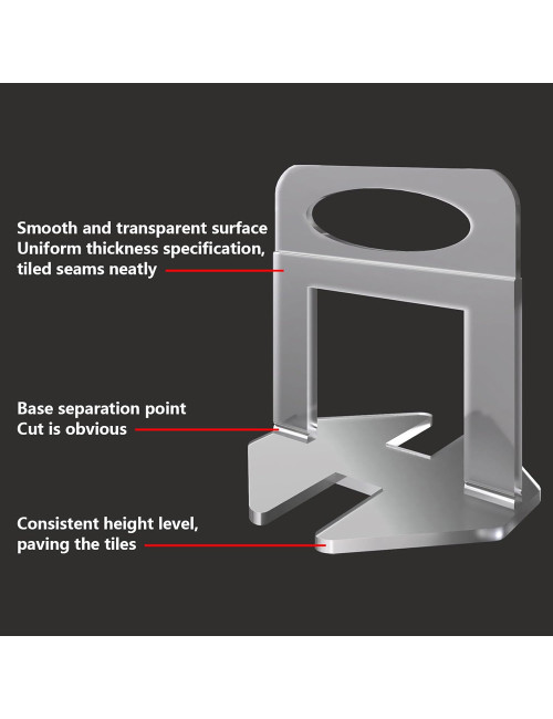 TILE LEVELING SYSTEM CLIPS 1.5MM 100PCS/BAG