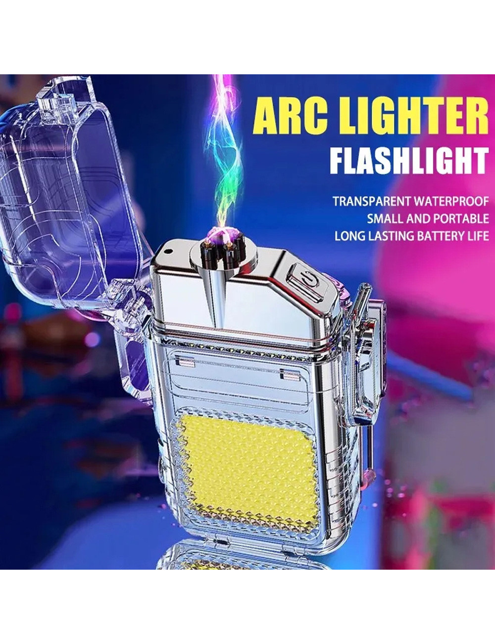 FLASH LIGHT WITH LIGHTER CLEAR