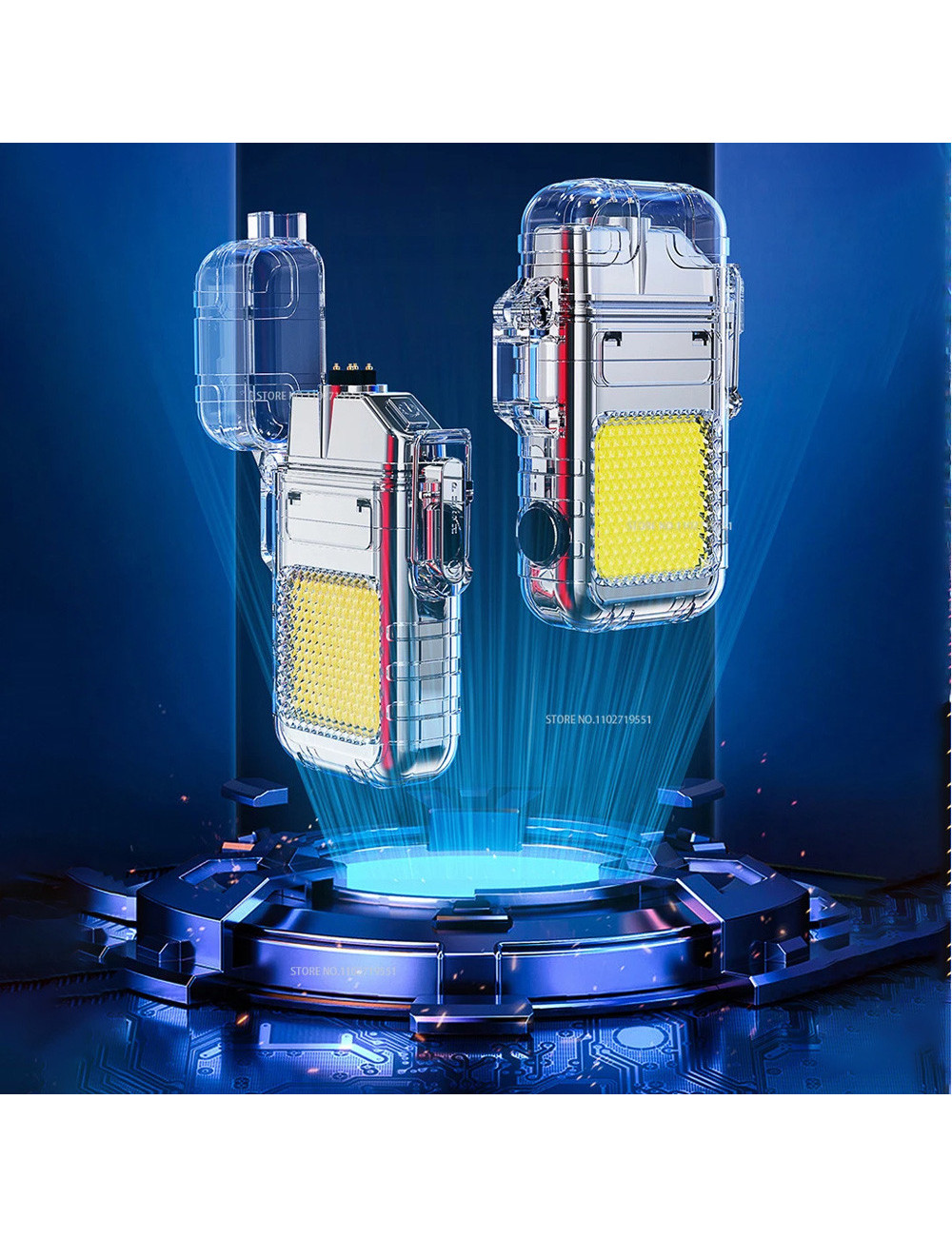 FLASH LIGHT WITH LIGHTER CLEAR