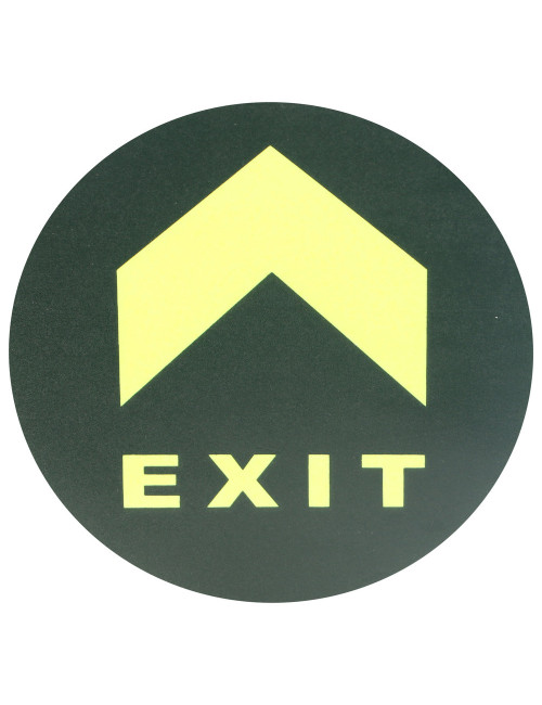 EXIT ARROW UP ROUND STICKER