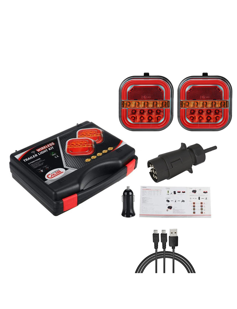 T28 WIRELESS TRAILER LIGHT KIT فلشر سيارة تحذيري موديل ياباني