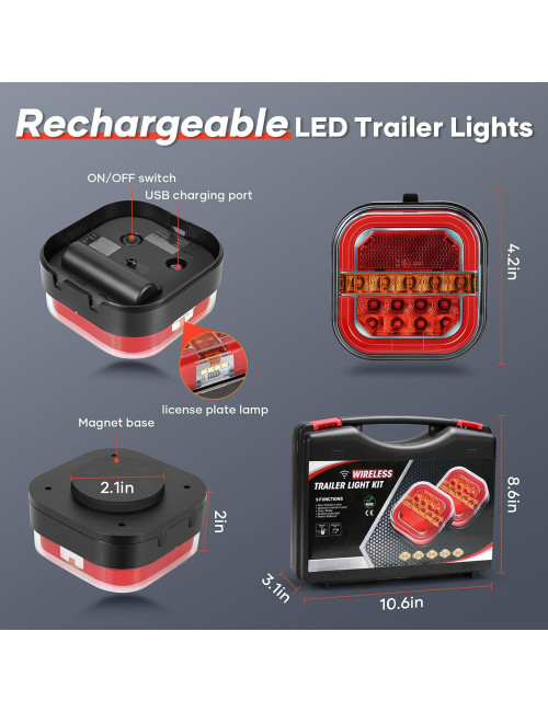 T28 WIRELESS TRAILER LIGHT KIT فلشر سيارة تحذيري موديل ياباني