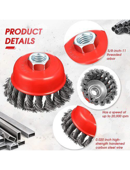 كب بروش حديد مجدول " 2.5 ×10 ملى