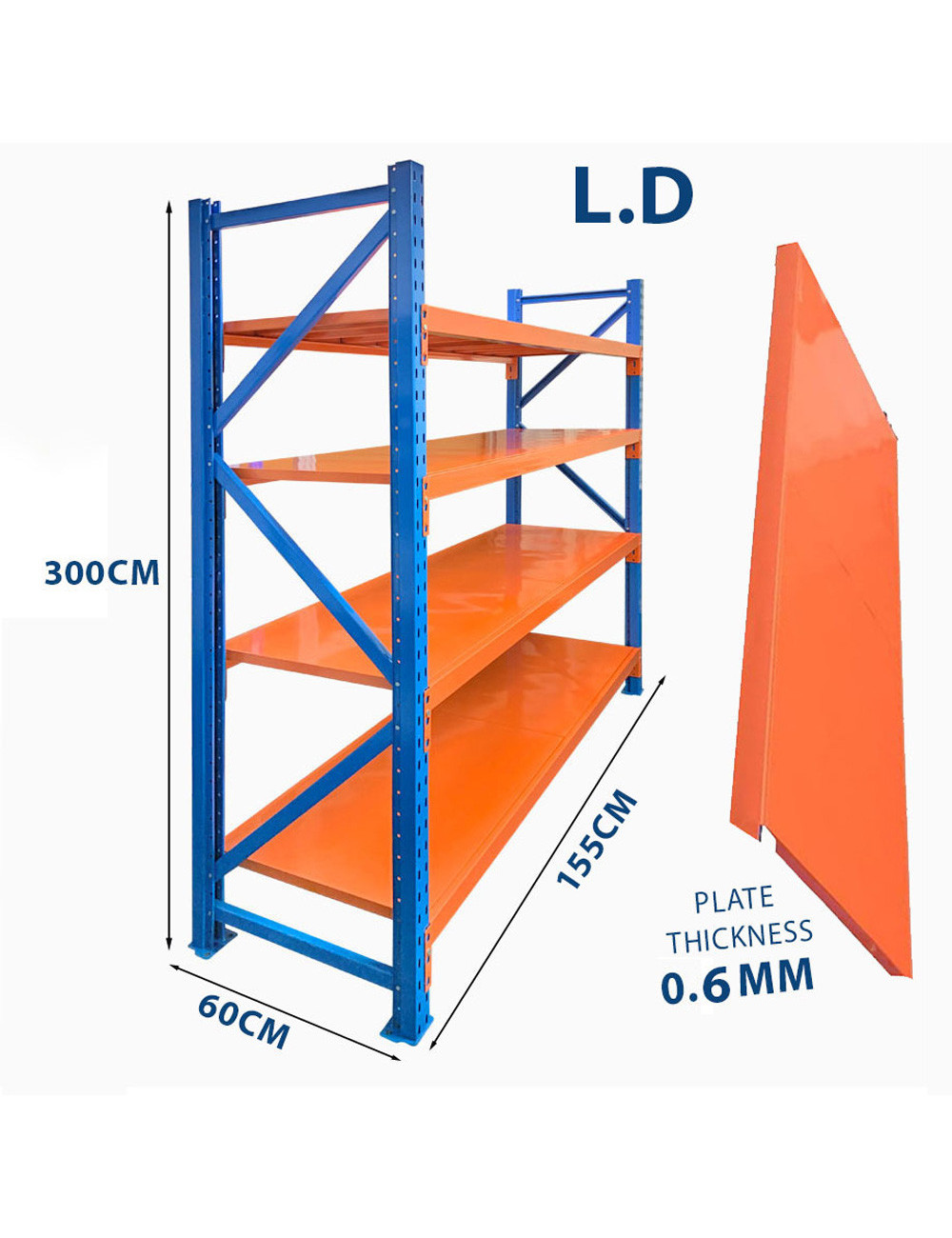 H300×D60×L155CM L.D رف 4 رفوف CHN
