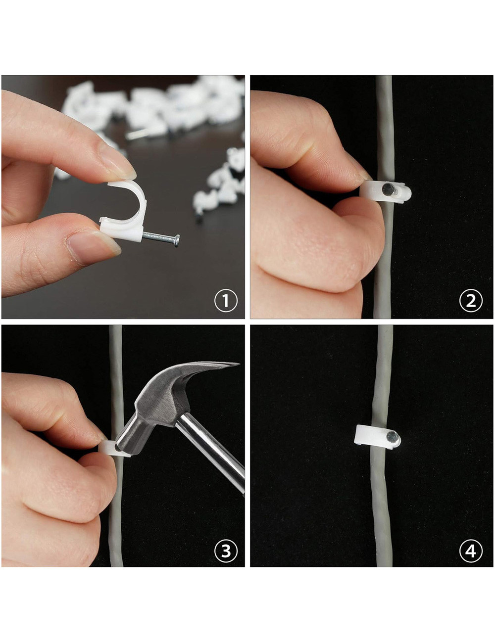 JAS CABLE CLIP WHITE 10 MM 50PCS