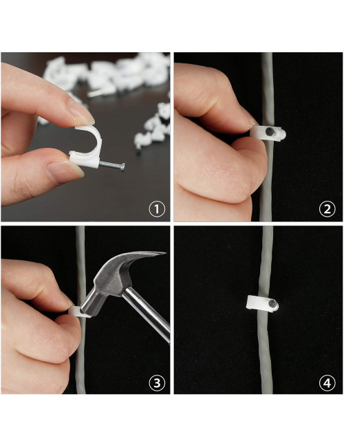 JAS CABLE CLIP WHITE 10 MM 50PCS