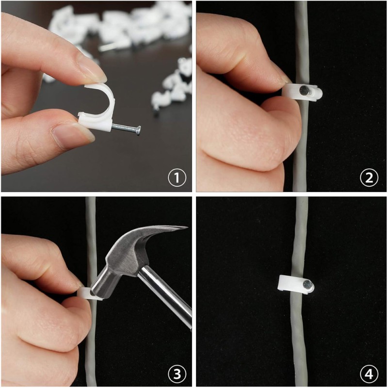 JAS CABLE CLIP WHITE 16 MM 50PCS