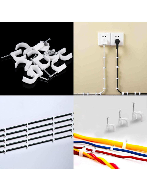 كلبس واير ابيض بلاستيك 20 ملي باكت 25 حبة JAS