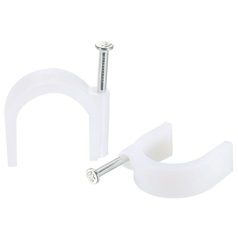 JAS CABLE CLIP WHITE 22 MM 25PCS