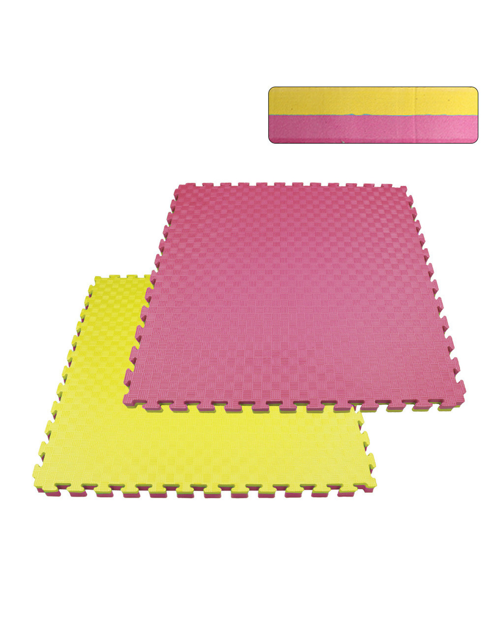 EVA FOAM MAT PINK / YELLOW 1000 X 1000 X 20 MM