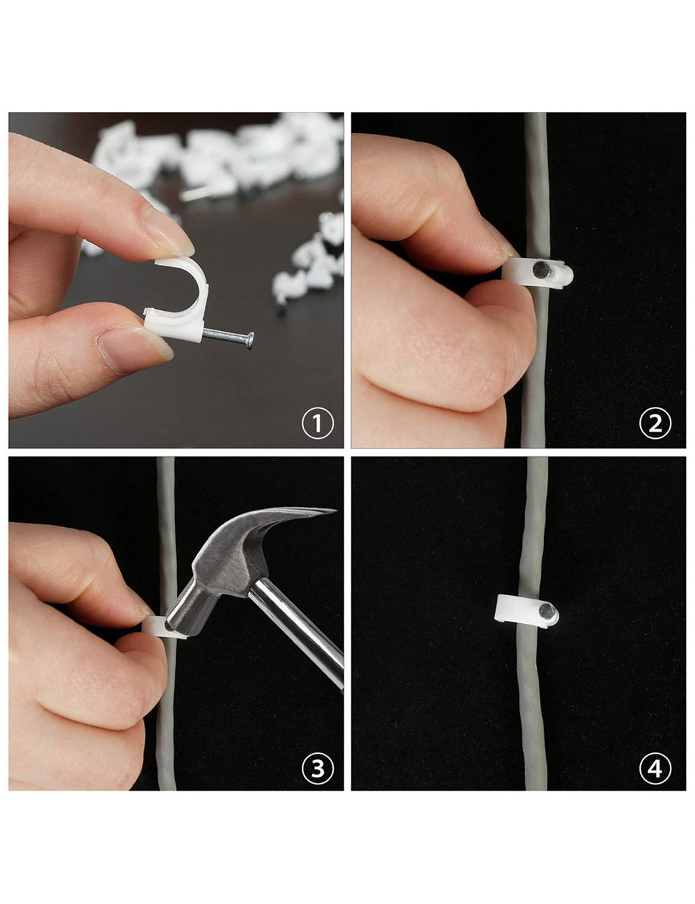 JAS CABLE CLIP WHITE 9 MM 50PCS