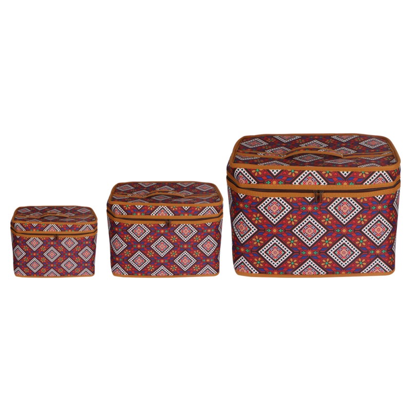 CLOTH SHOPPING BAG WITH ZIP RECTANGULAR 3 PCS/SET