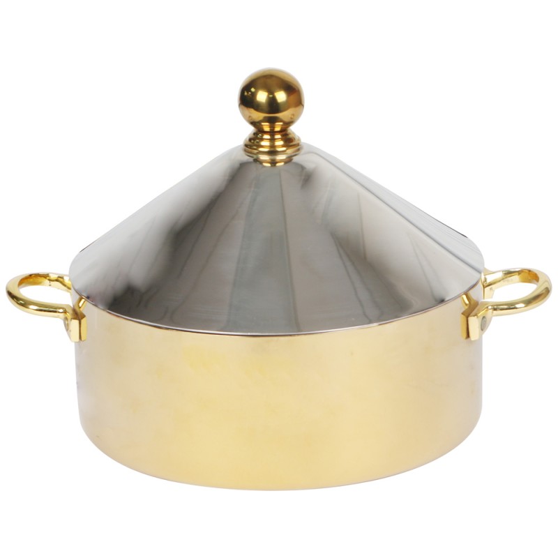 CONE DESING SS HOTPOT 24CM 3LTR SILVER-GOLD