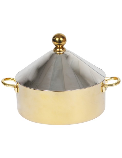 CONE DESING SS HOTPOT 24CM 3LTR SILVER-GOLD