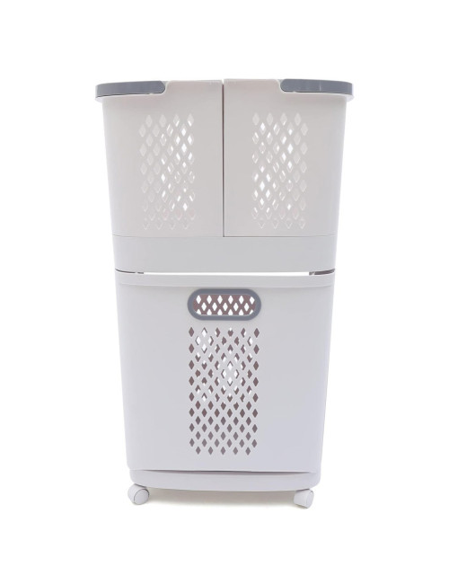 F867 TWO LAYER KOREAN LAUNDRY HAMPER 44*31*74