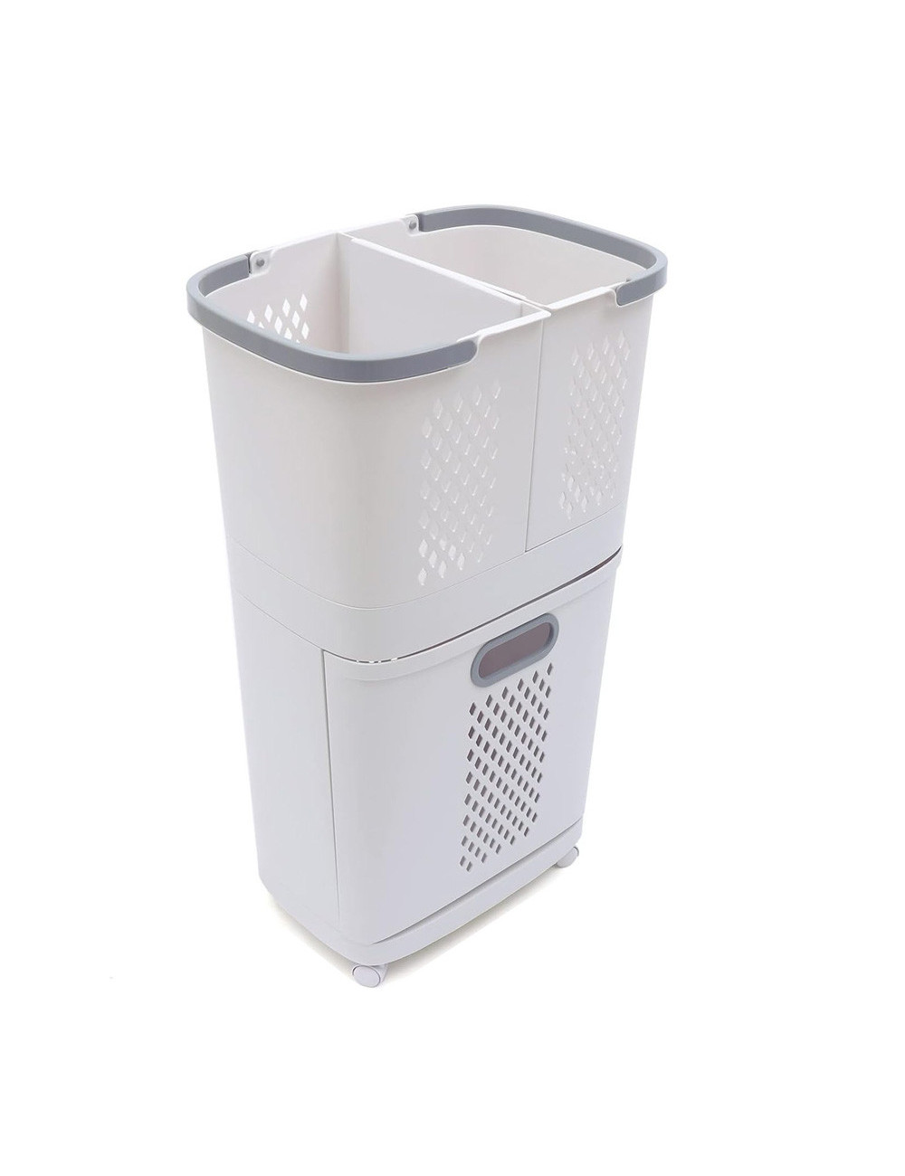 F867 TWO LAYER KOREAN LAUNDRY HAMPER 44*31*74