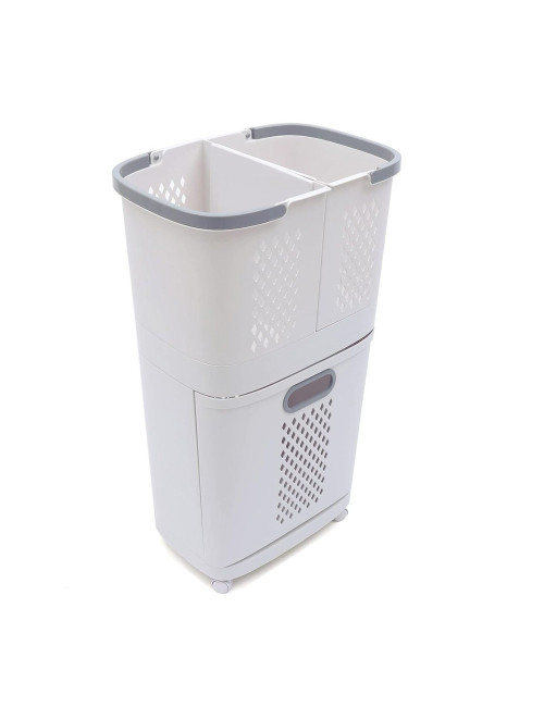 F867 TWO LAYER KOREAN LAUNDRY HAMPER 44*31*74