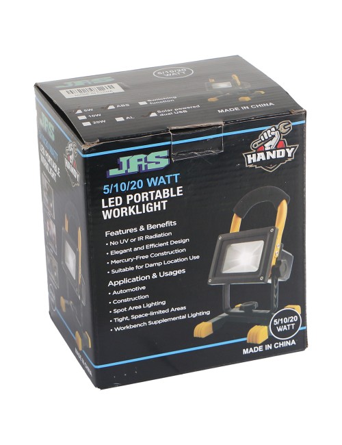 PORTABLE SOLAR LED WORKLIGHT SOLAR DUAL USB 20W