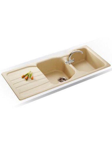 KICHETEN SINK WITH 2 SINK AND SHELF 110 CM x 50 CM
