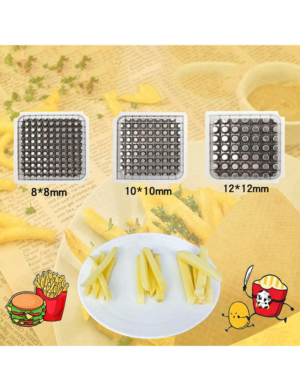 DM-3 3IN1 قطاعة بطاط 8ملي الي 12 ملي
