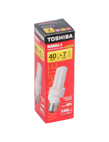 2U E27 لمبة توفير توشيبا 7 وات اصفر