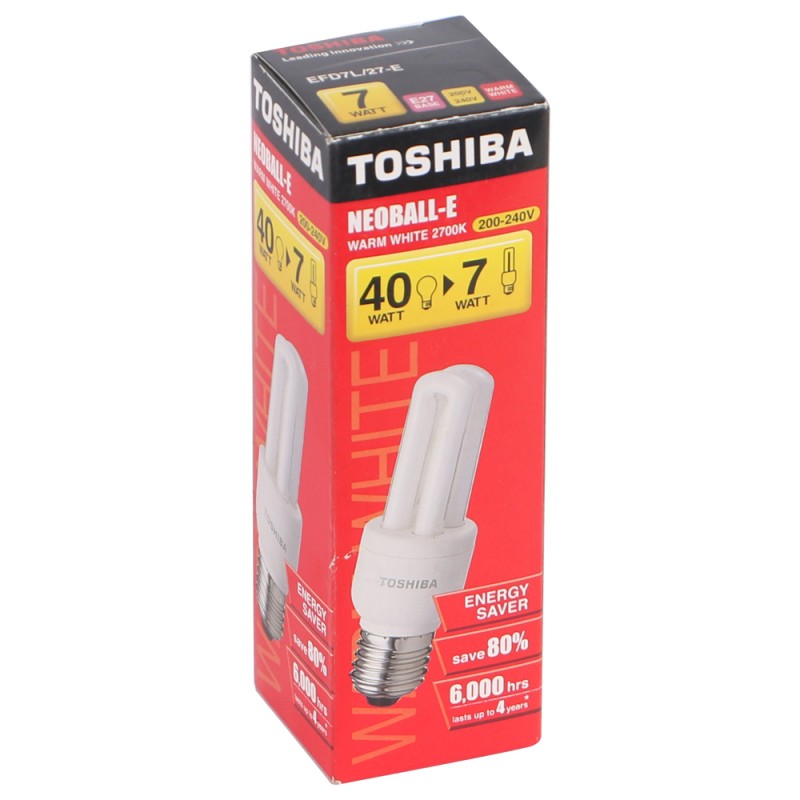 2U E27 TOSHIBA POWER SAVING BULB 7W
