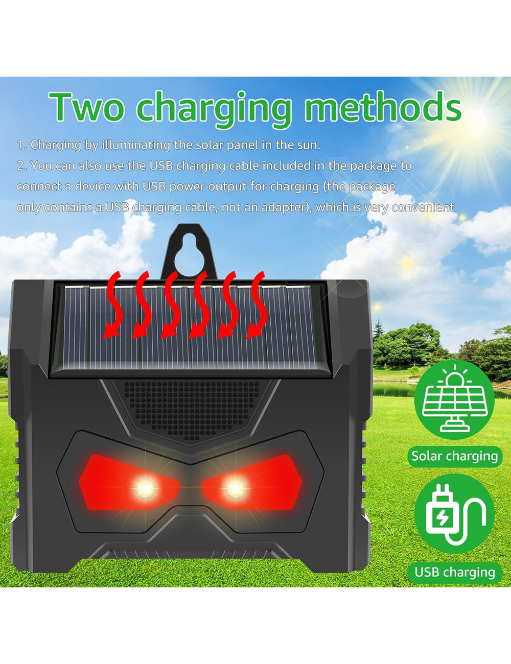 SOLAR POWER ULTRASONIC ANIMAL REPELER