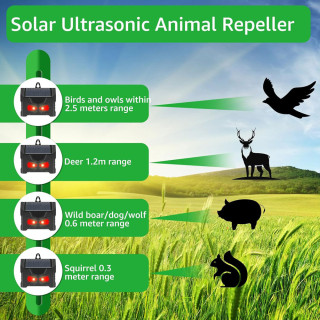 SOLAR POWER ULTRASONIC ANIMAL REPELER