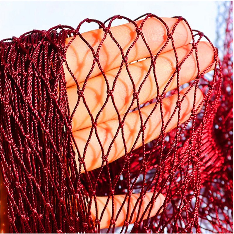 NYLON DECORATION NET 210D/15PLY 3/4" 80MD X 100FT RED