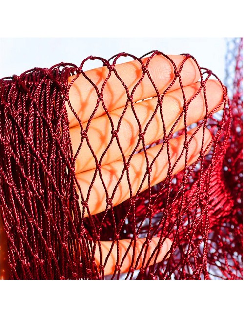 NYLON DECORATION NET 210D/15PLY 3/4" 80MD X 100FT RED