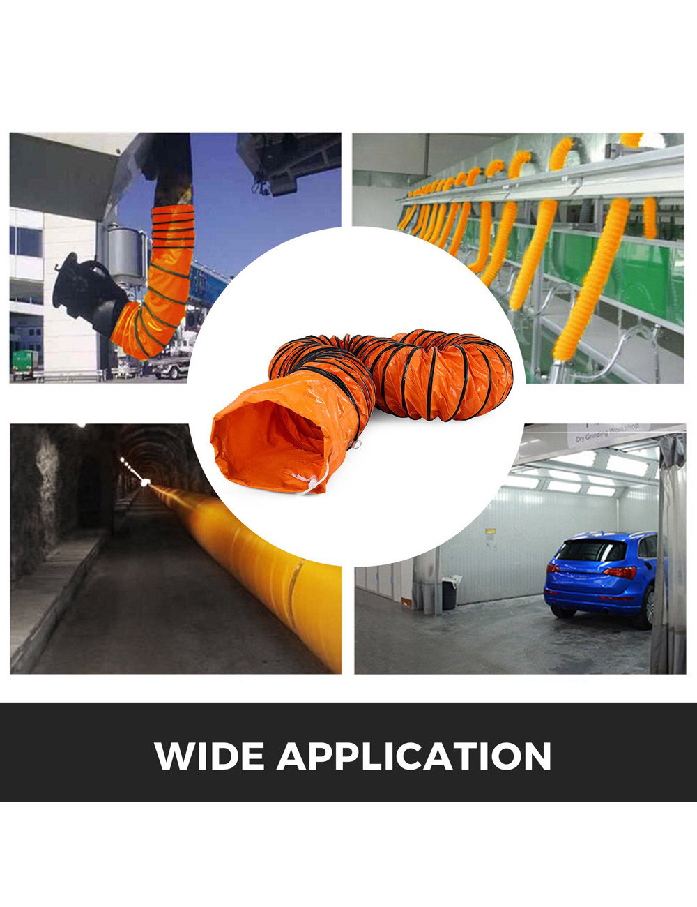 FLEXIBLE PVC DUCT HOSE FOR BLOWER FAN 14" x 5 MTR
