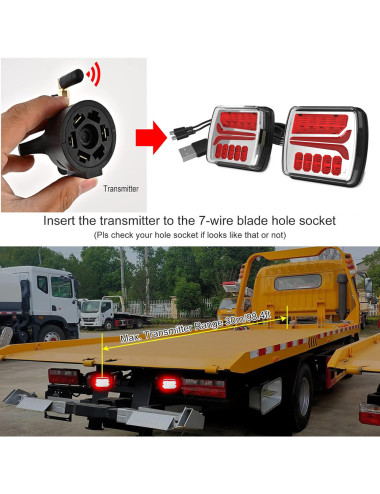T212 WIRELESS TRAILER LIGHT KIT فلشر سيارة تحذيري موديل امريكي