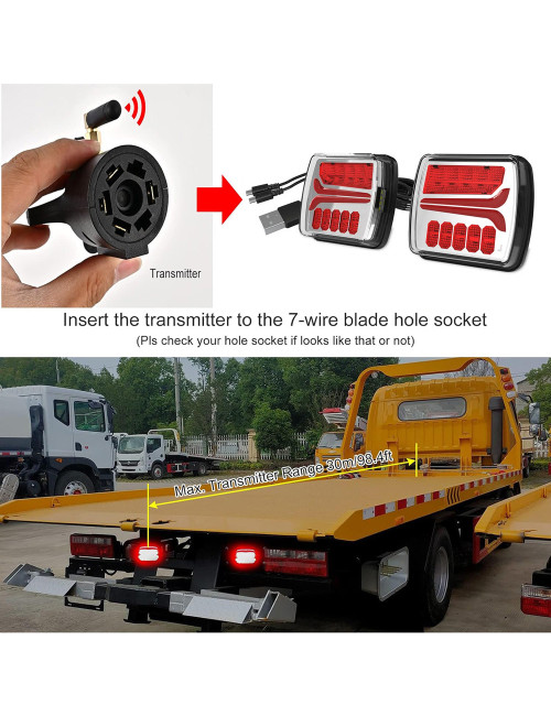 T212 WIRELESS TRAILER LIGHT KIT USA MODEL