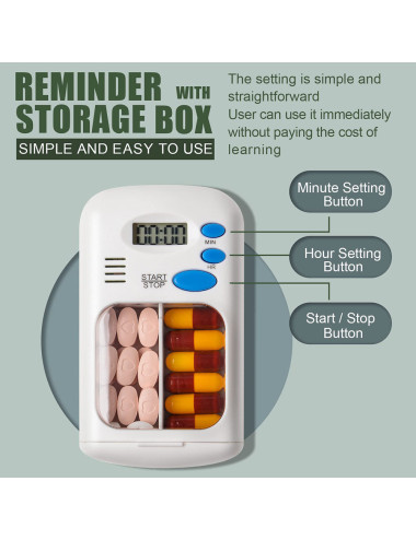 MINI-01 علبة ادوية مع منبة للتذكير