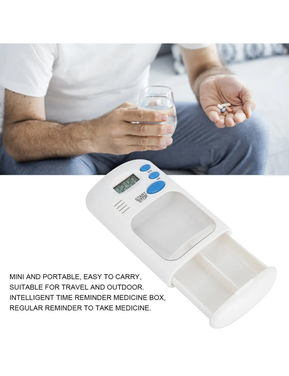 MINI-01 علبة ادوية مع منبة للتذكير