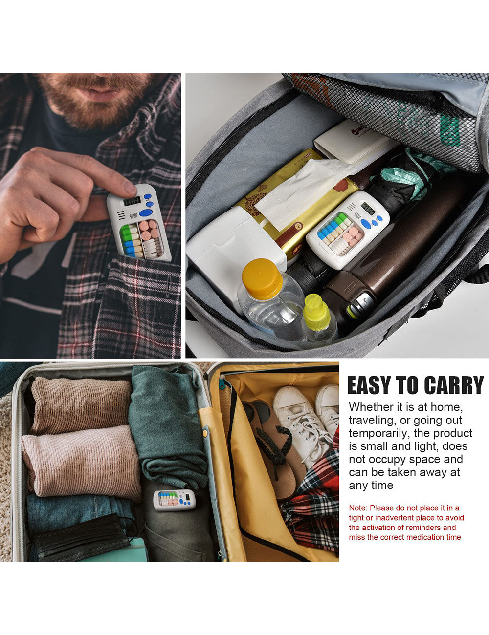 MINI-01 علبة ادوية مع منبة للتذكير