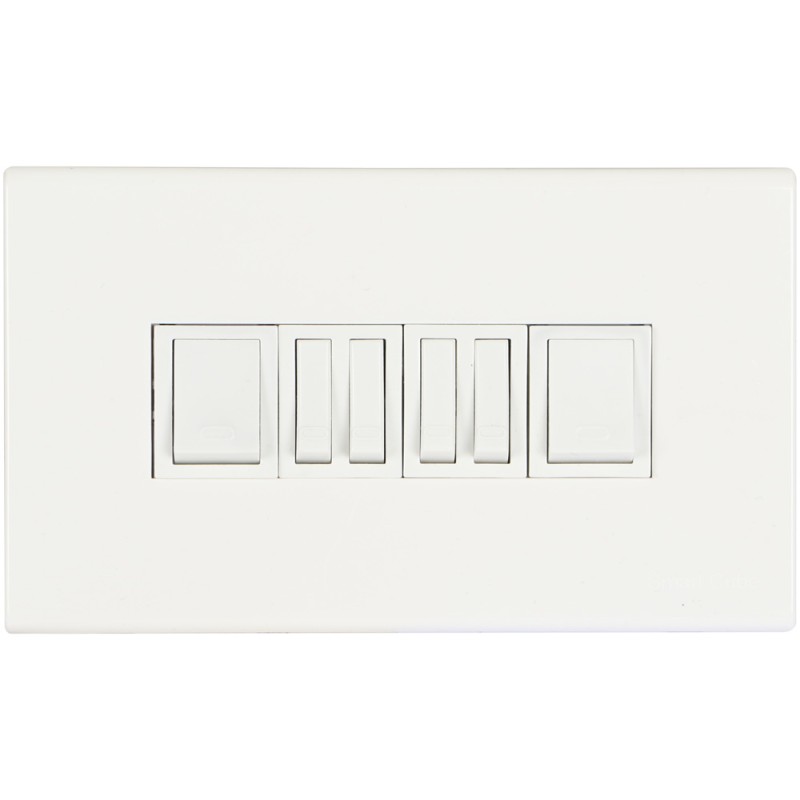VOLT 6 SIX SWITCH WHITE WIDE