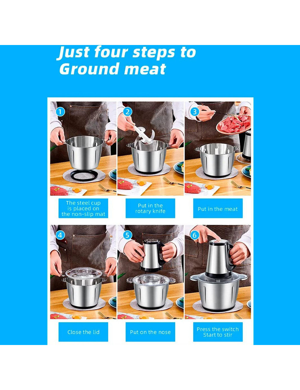 MIRALUX FOOD CHOPER 6L ML-8061 1800W STAINLESS STEEL