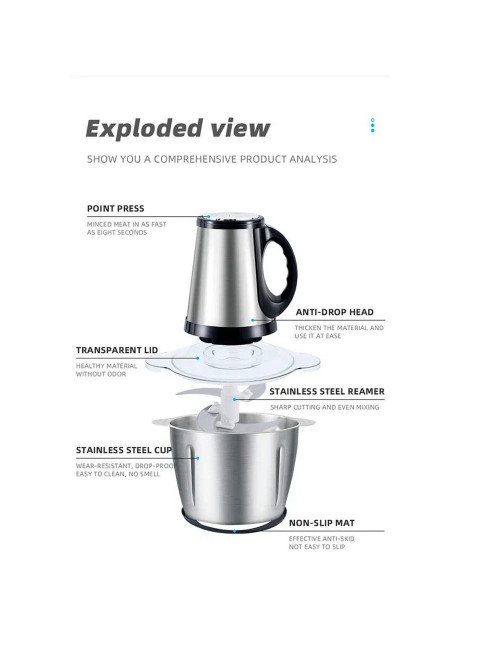 MIRALUX FOOD CHOPER 6L ML-8061 1800W STAINLESS STEEL