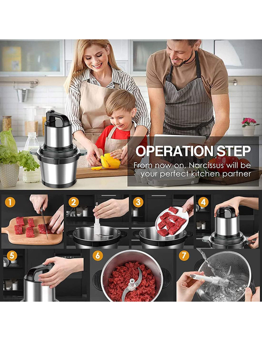 ML-8062 MIRALUX FOOD CHOPER 8L 3500W STAINLESS STEEL