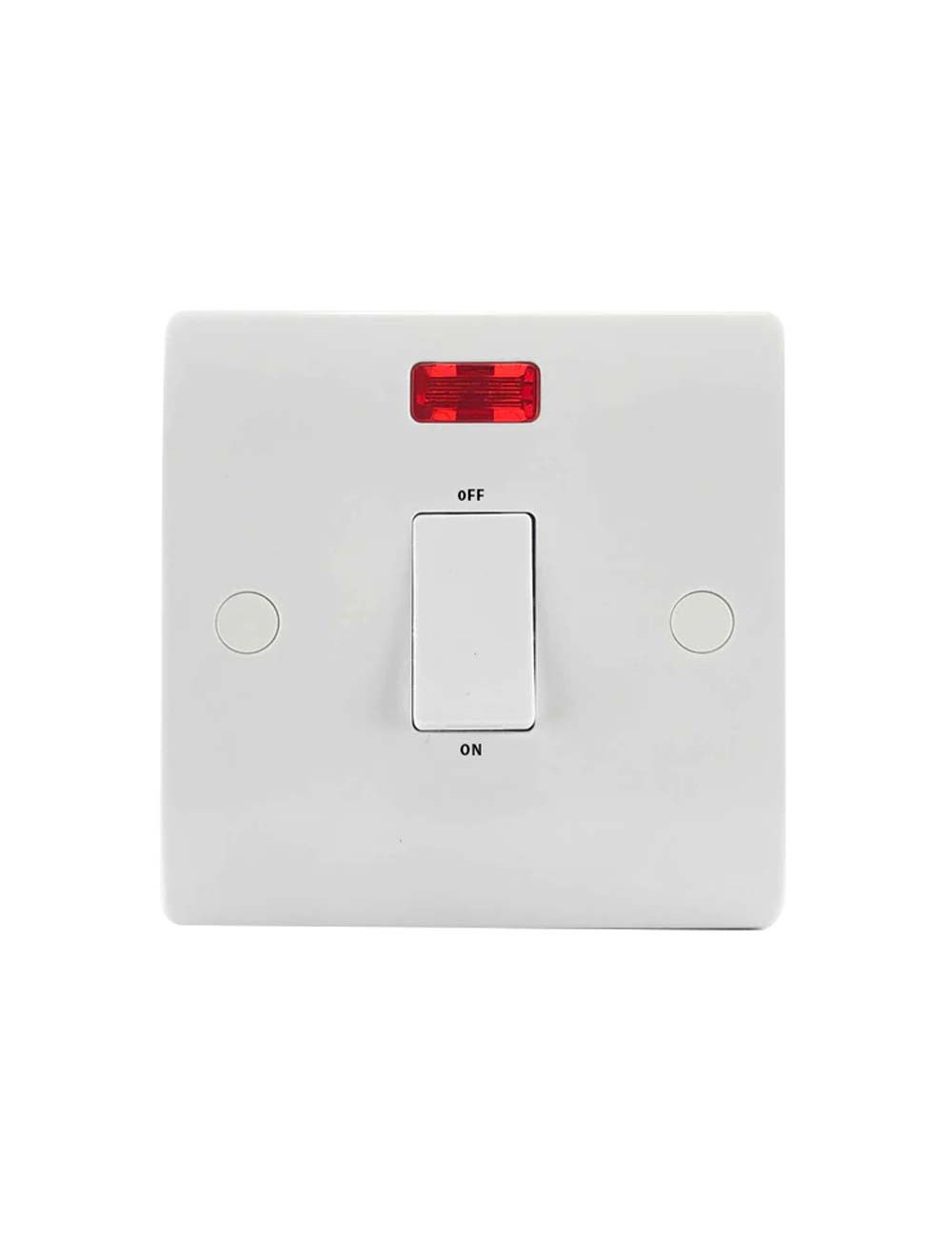 ELECTRICAL DOUBLE SWICH WHITE 20AMP WITH BULB