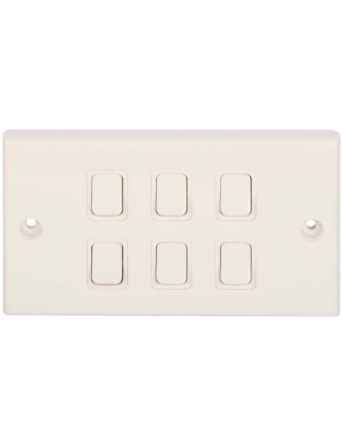 6 GANG WHITE SWITCH