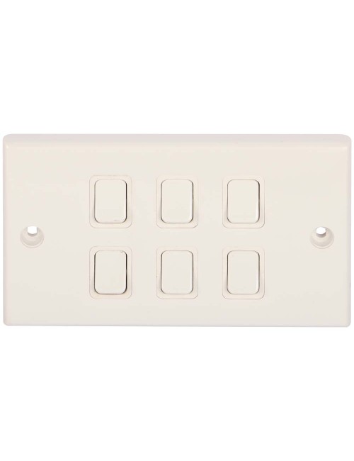 6 GANG WHITE SWITCH
