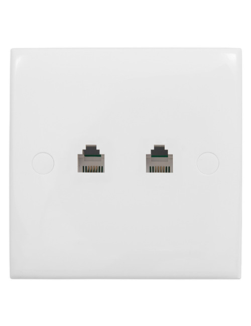 RJ - 11 TELEPHONE SOCKET WHITE