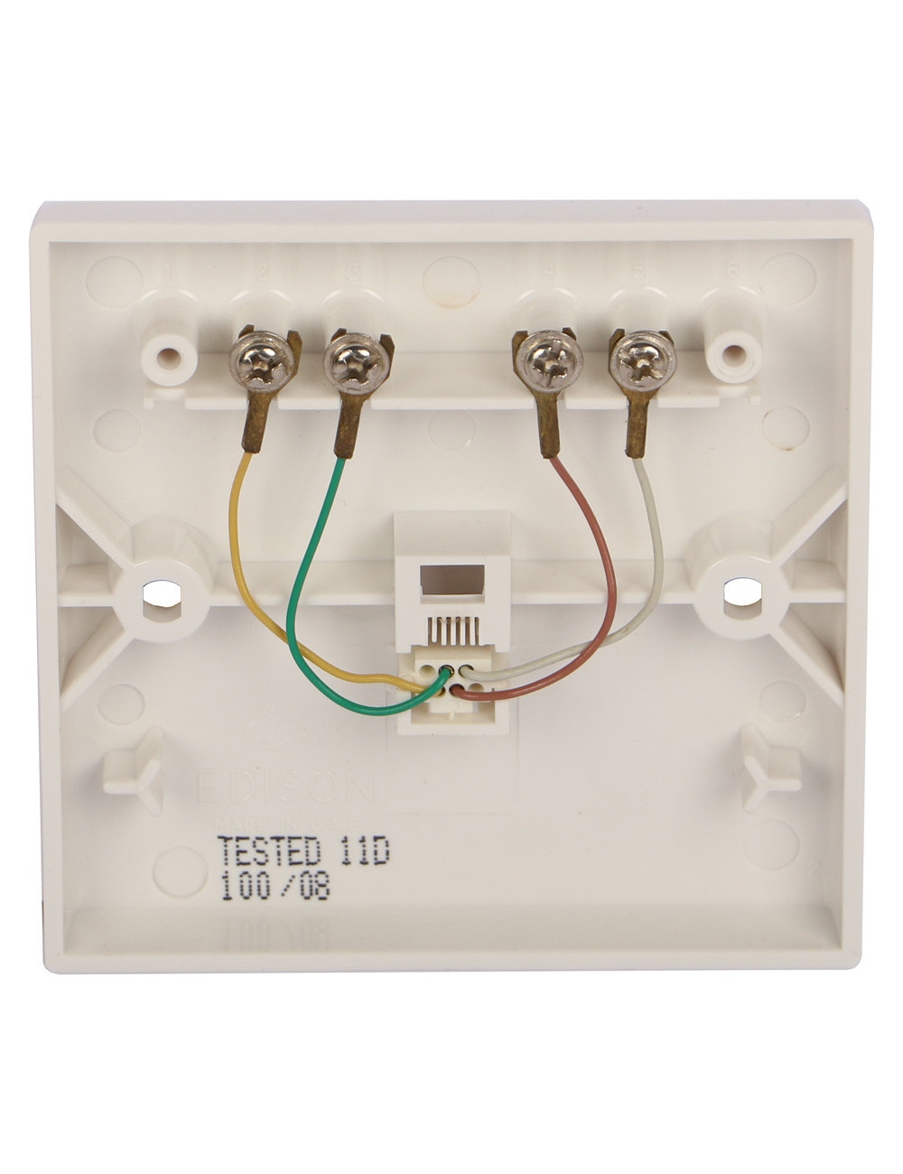 RJ - 11 TELEPHONE SWITCH WHITE SINGLE