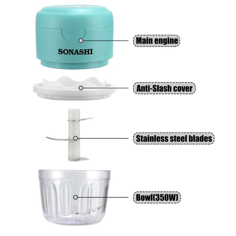 SONASHI MINI FOOD CHOPPER WITH USB CHARGING