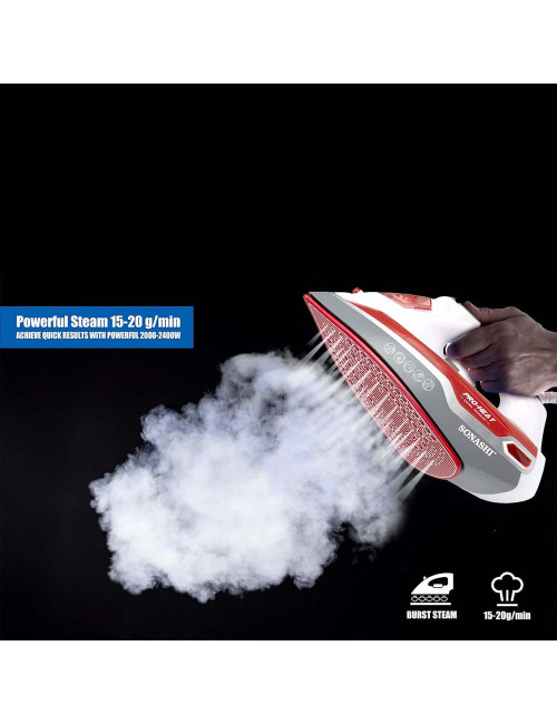 SONASHI STEAM IRON WITH CERAMIC COATED SOLE PLATE-2400W