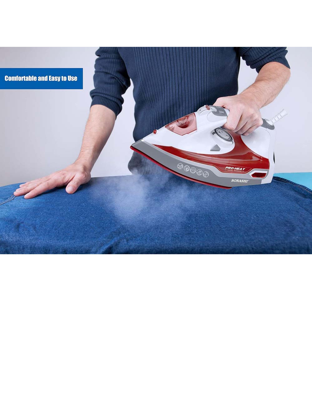 SONASHI STEAM IRON WITH CERAMIC COATED SOLE PLATE-2400W