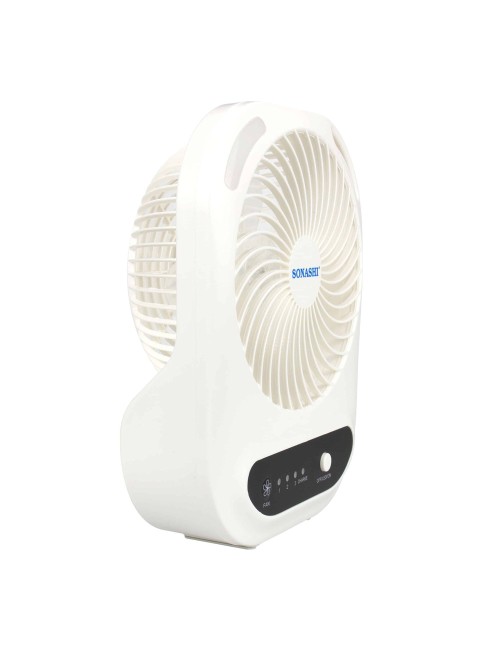SONASHI 7'' RECHG. TABLE FAN, WITH LED LIGHT